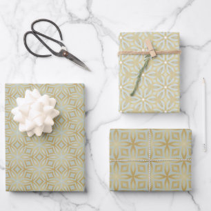 Classy and Bold Gold Geometric  Wrapping Paper Sheet