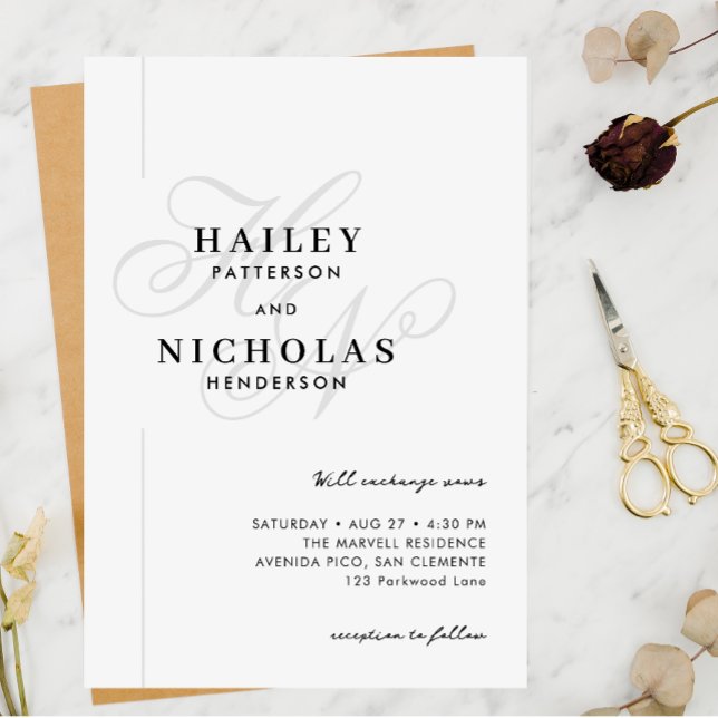 Classy and Chic with Romantic Typography Wedding Invitation (Creator Uploaded)