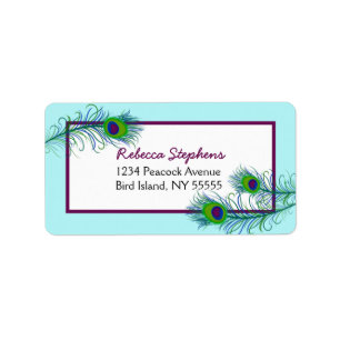 Classy and Contemporary Peacock Feathers Label