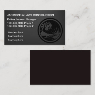 Classy And Cool Construction Theme Business Card