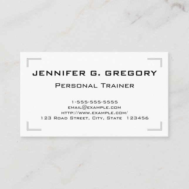 Classy and Elegant Personal Trainer Business Card (Front)