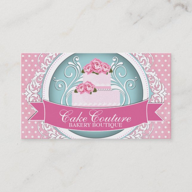 Classy and Modern Cake Designer Business Cards (Front)