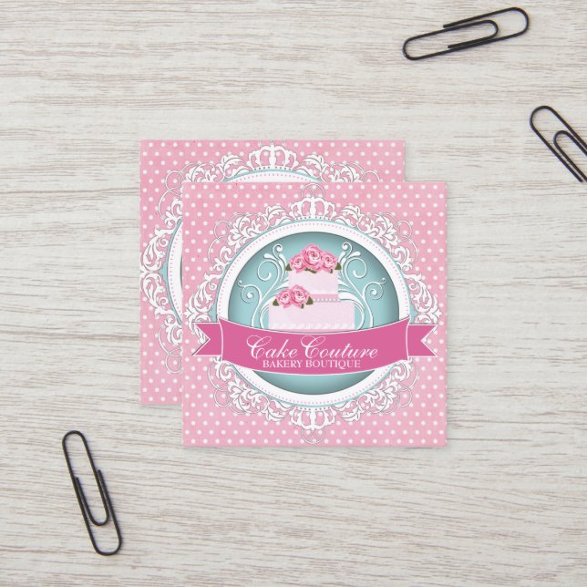 Classy and Modern Cake Designer Business Cards (Front/Back In Situ)