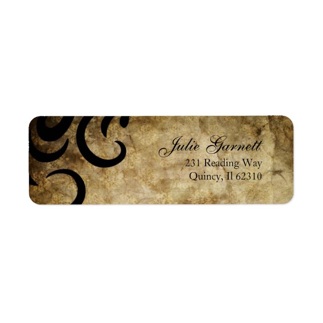 Classy and Sophisticated Swirl Fluer Return Address Label (Front)