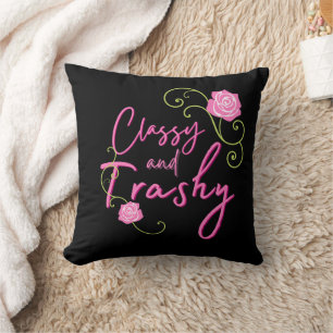 Classy and Trashy Pink Rose Cushion