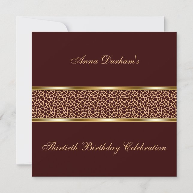 Classy Animal Print Invite [Giraffe Brown 1] (Front)