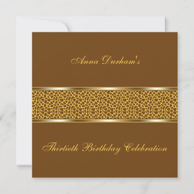Classy Animal Print Invite [Giraffe - Brown 2] (Front)