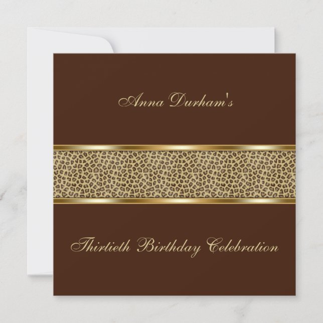 Classy Animal Print Invite [Leopard - Brown] (Front)