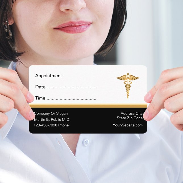 Classy Appointment Reminder Doctor Business Cards (Creator Uploaded)