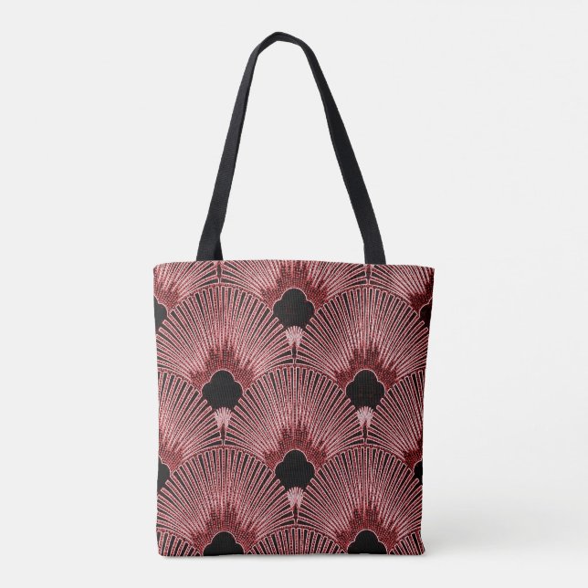 Classy Art Deco Fan Design Tote Bag (Back)