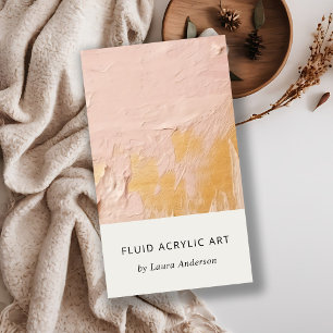 Classy Artistic Bush Pink Gold Oil Paint Texture Business Card