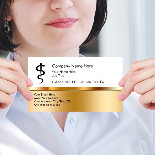 Classy Asclepius Rod Medical Business Cards (Creator Uploaded)