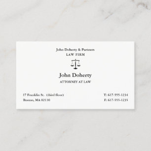 Classy Attorney at Law Lawyer Business Card