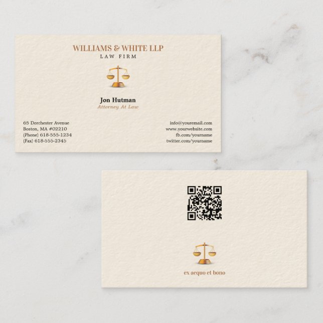 Classy Attorney at Law | Lawyer Business Card (Front/Back)