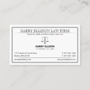 Classy Attorney at Law Lawyer Business Card