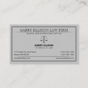 Classy Attorney at Law   Lawyer Business Card