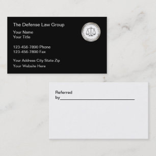 Classy Attorney Business And Referral Card