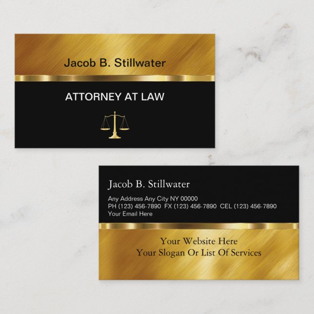 Classy Attorney Business Cards (Front/Back)