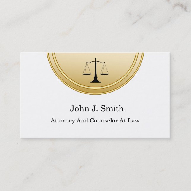 Classy Attorney Business Cards (Front)