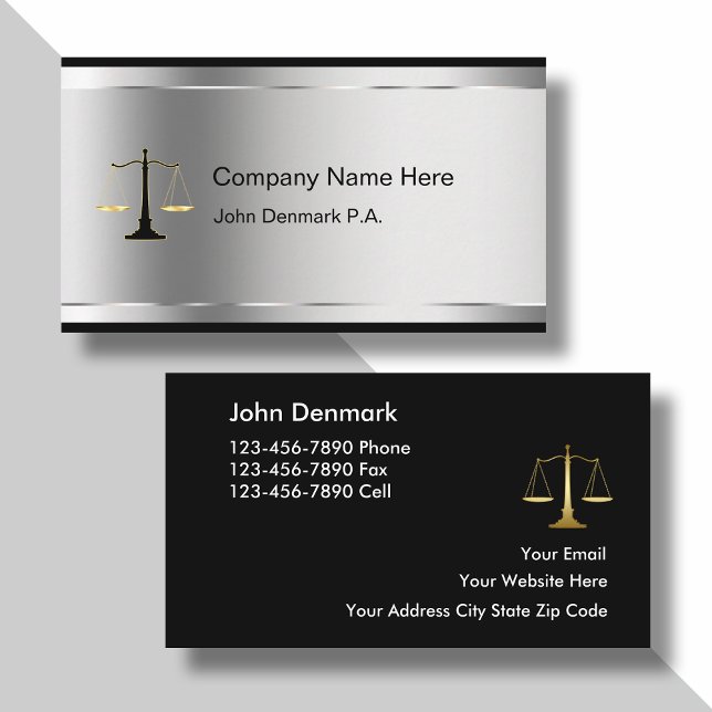 Classy Attorney Business Cards (Creator Uploaded)