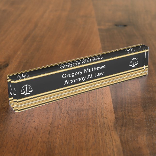 Classy Attorney Executive Desk Name Plates (Side)