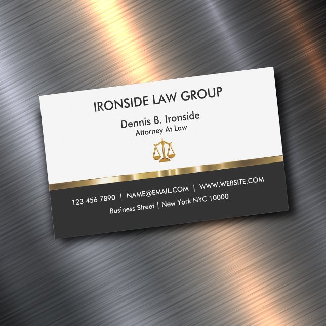 Classy Attorney Law Office Magnetic Business Card (Creator Uploaded)