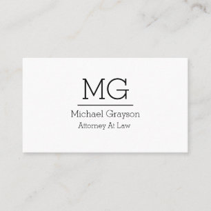 Classy Attorney Monogram Design Business Card