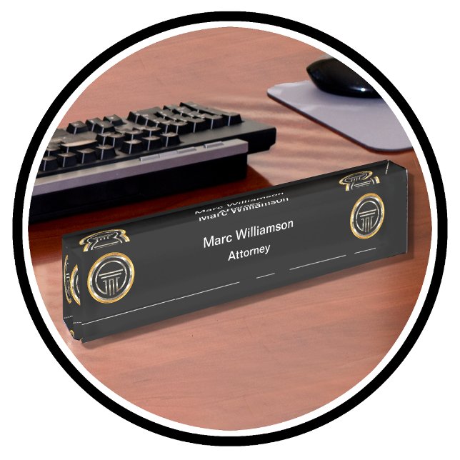 Classy Attorney Roman Columns Lux Desk Namplate Nameplate (Creator Uploaded)