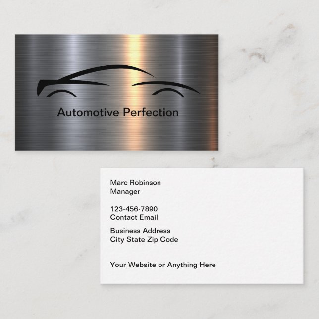 Classy Automotive Cool Car Repair Business Card (Front/Back)