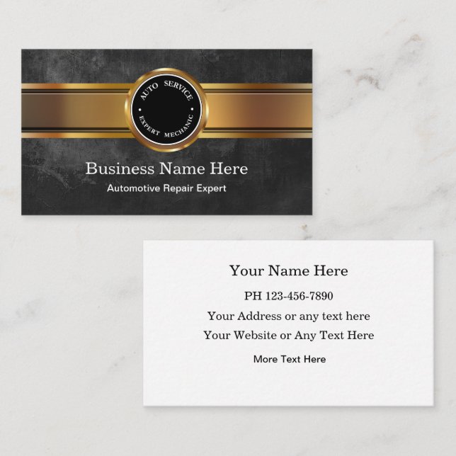 Classy Automotive Services Business Cards (Front/Back)
