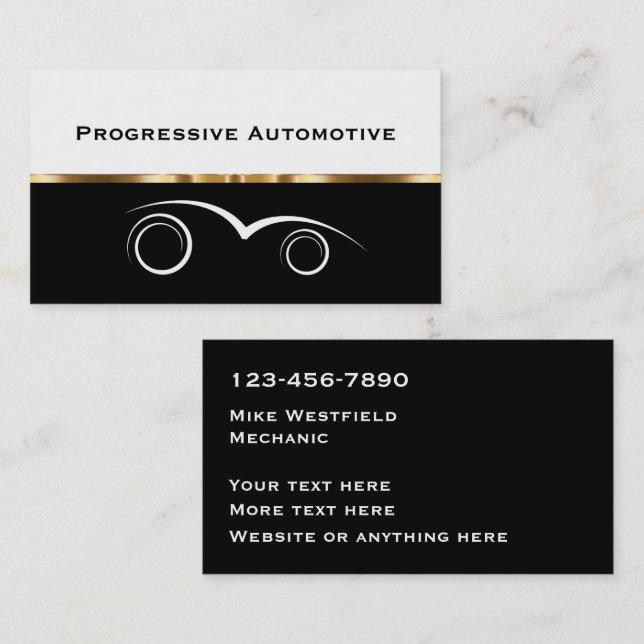 Classy Automotive Theme Business Card (Front/Back)