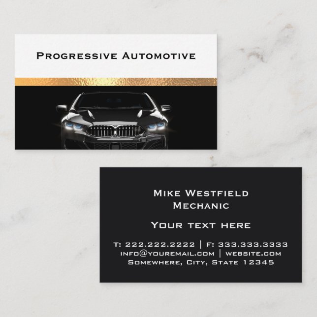 Classy Automotive Theme Business Card (Front/Back)