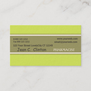 Classy Band in the Middle Graphic Pharmacist Business Card