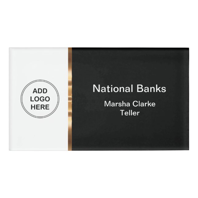 Classy Bank Teller Name Tag (Front)