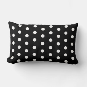 Classy Basic Black and White Polka Dots Pattern Lumbar Cushion