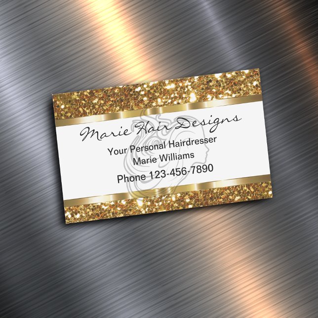 Classy Beauty Hairstylist Magnetic Business Card (Creator Uploaded)