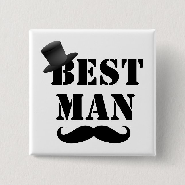 Classy Best Man 15 Cm Square Badge (Front)