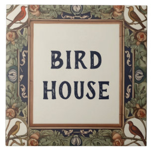 Classy Bird Custom House Name Plate Sign Plaque Ceramic Tile