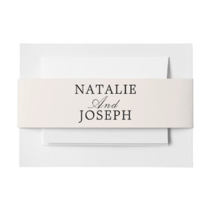 Classy Black And Cream Old Money Fancy Wedding Invitation Belly Band