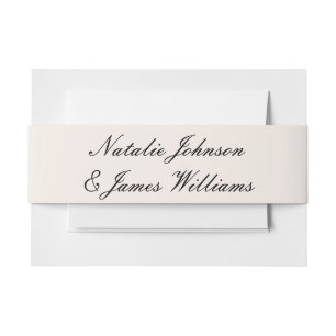 Classy Black And Cream Old Money Vintage Wedding Invitation Belly Band