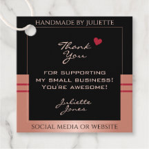 Classy Black and Rose Gold Packaging Thank You