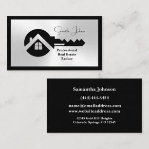 Classy Black and Silver Real Estate Business Card