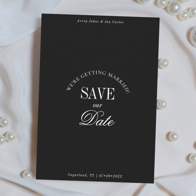Classy Black and White Elegant Save the Date Card (Creator Uploaded)