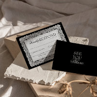 Classy Black And White Lace Old Money Wedding