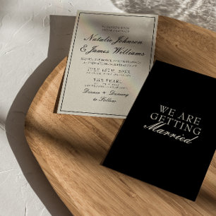 Classy Black And White Old Money Vintage Wedding Invitation