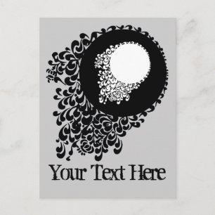 Classy Black And White Ornate Pattern Postcard