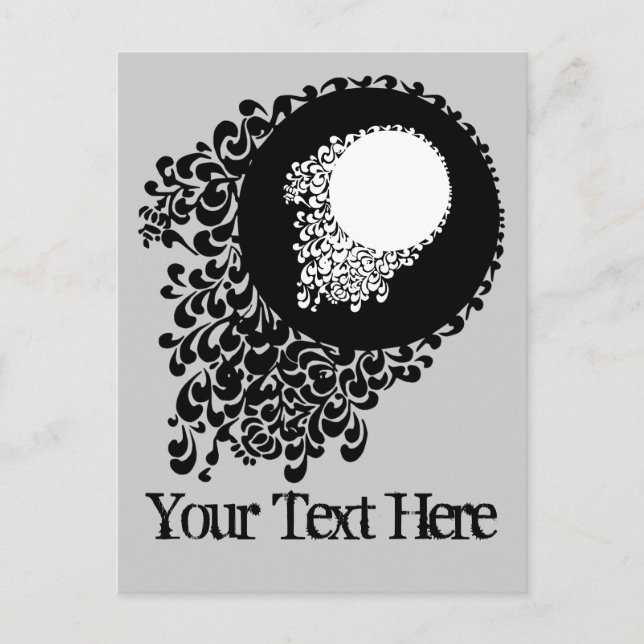 Classy Black And White Ornate Pattern Postcard (Front)