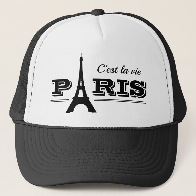 Classy black and white -Paris- hat (Front)