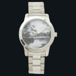 Classy black and white river with tree watch<br><div class="desc">Classy black and white river with tree watch</div>