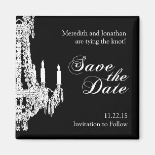 Classy Black and White Save the Date Magnet